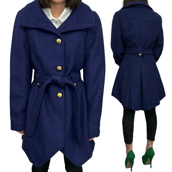 BEBE Women’s Swing Coat, Size M, Navy Blue - Picture 1 of 6